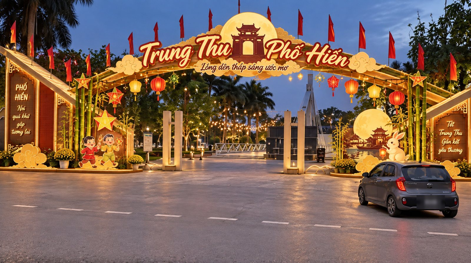Phối cảnh cổng chào Trung thu Phố Hiến